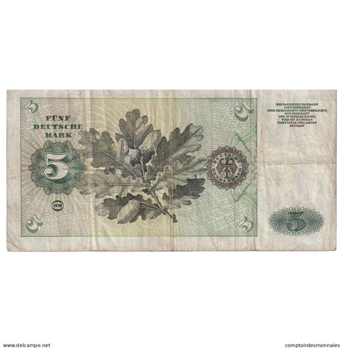 Billet, République Fédérale Allemande, 5 Deutsche Mark, 1960, 1960-01-02 - 5 Deutsche Mark