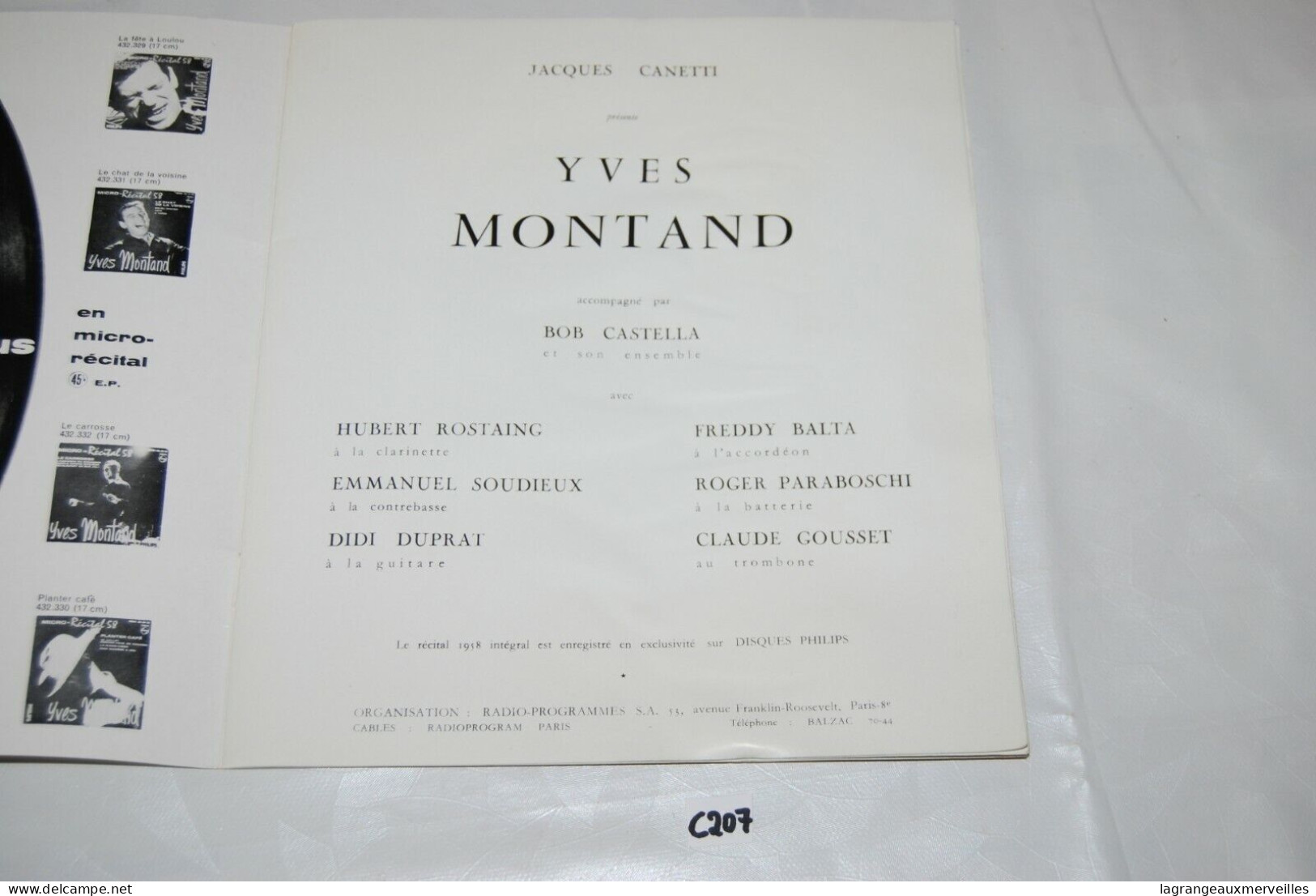 C207 Livre - Yves Montand - Musique