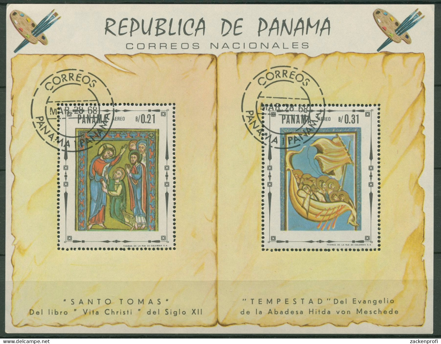 Panama 1968 Religiöse Gemälde Block 82 Gestempelt (C93865) - Panamá