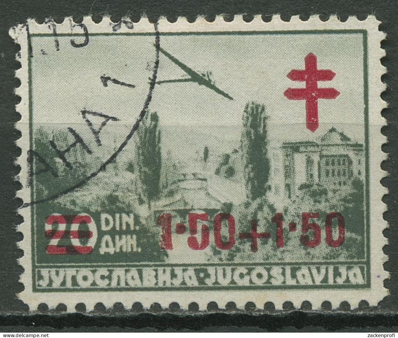 Jugoslawien 1940 Tuberkulosebekämpfung MiNr.346 Mit Aufdruck 431 Gestempelt - Usados