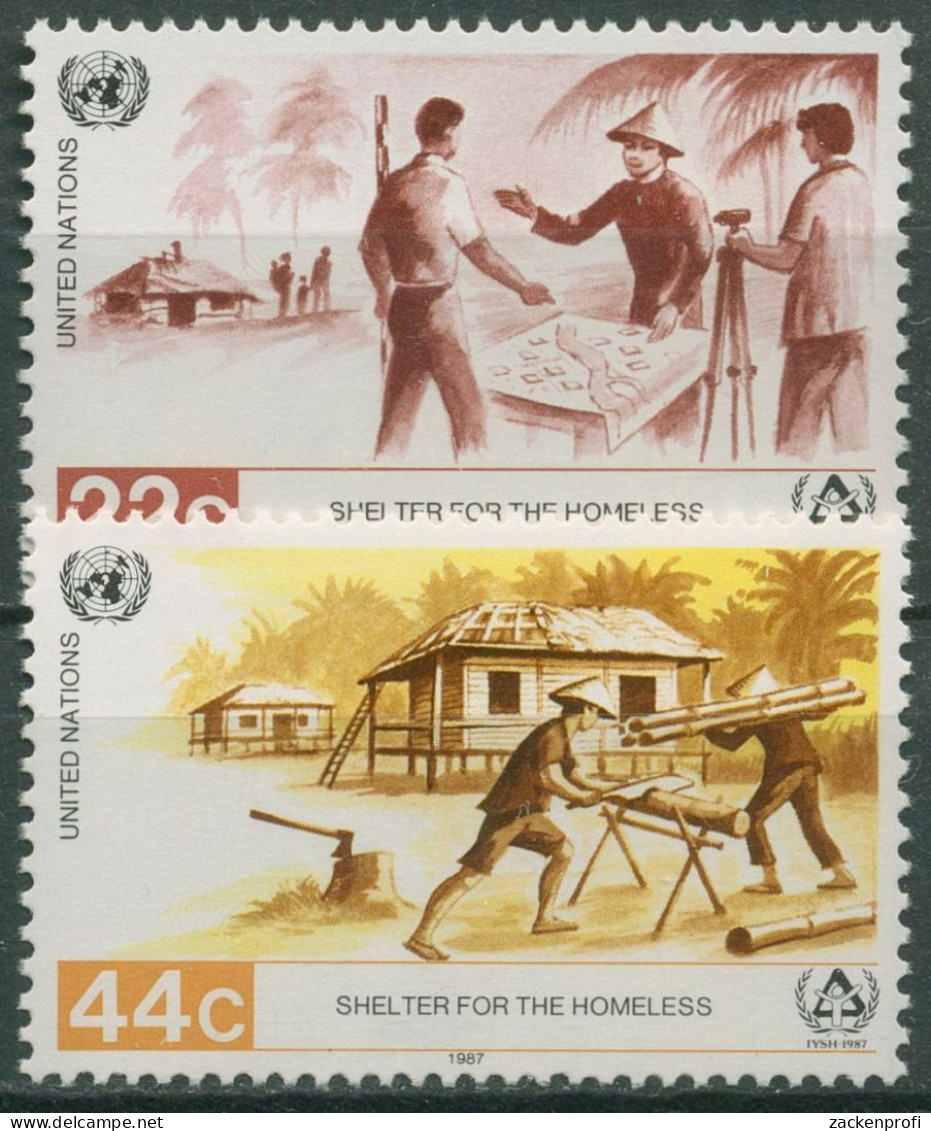 UNO New York 1987 Jahr Des Wohnens Wohnungsbau 520/21 Postfrisch - Unused Stamps