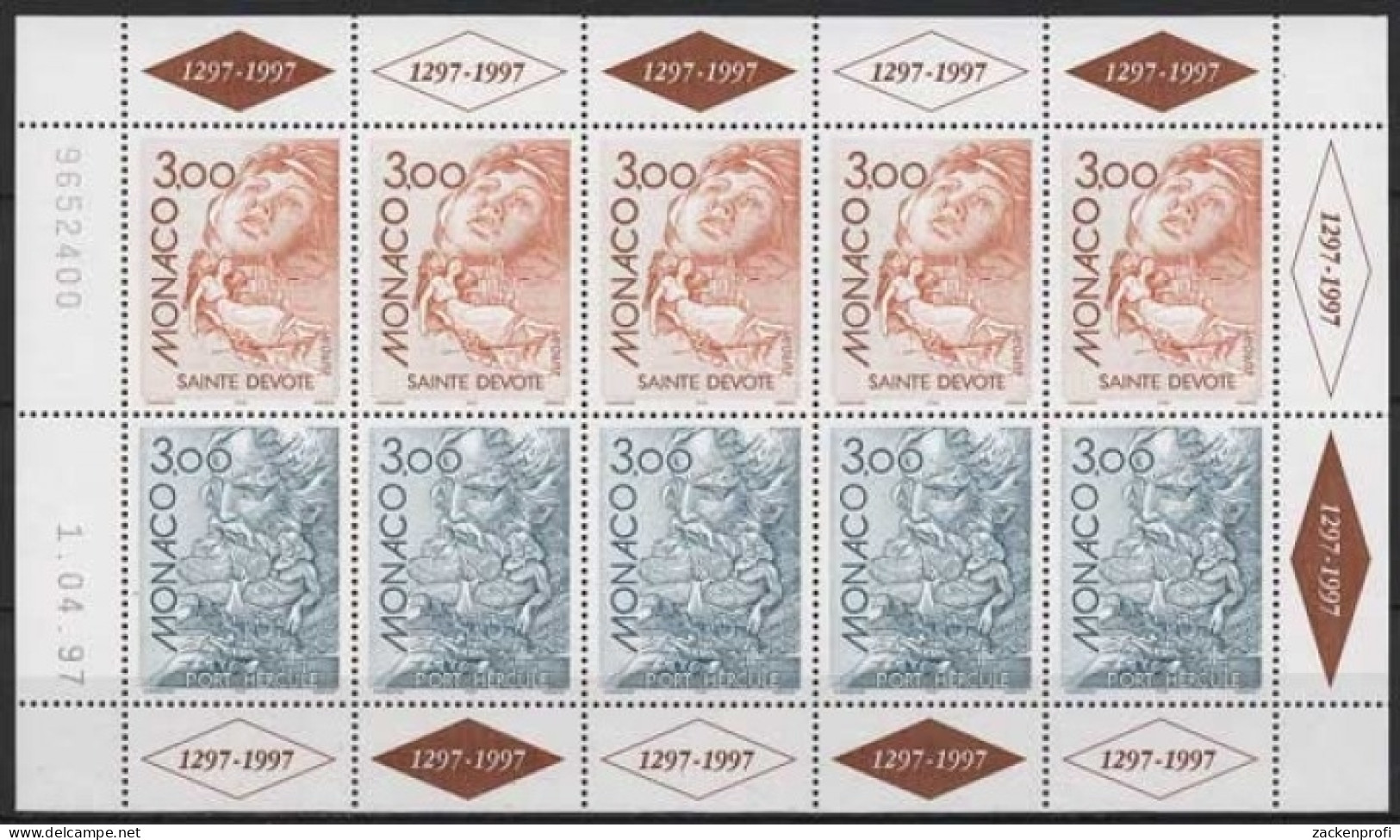 Monaco 1997 Europa CEPT Sagen Legenden Kleinbogen 2355/56 K Postfrisch (C91463) - Blocs