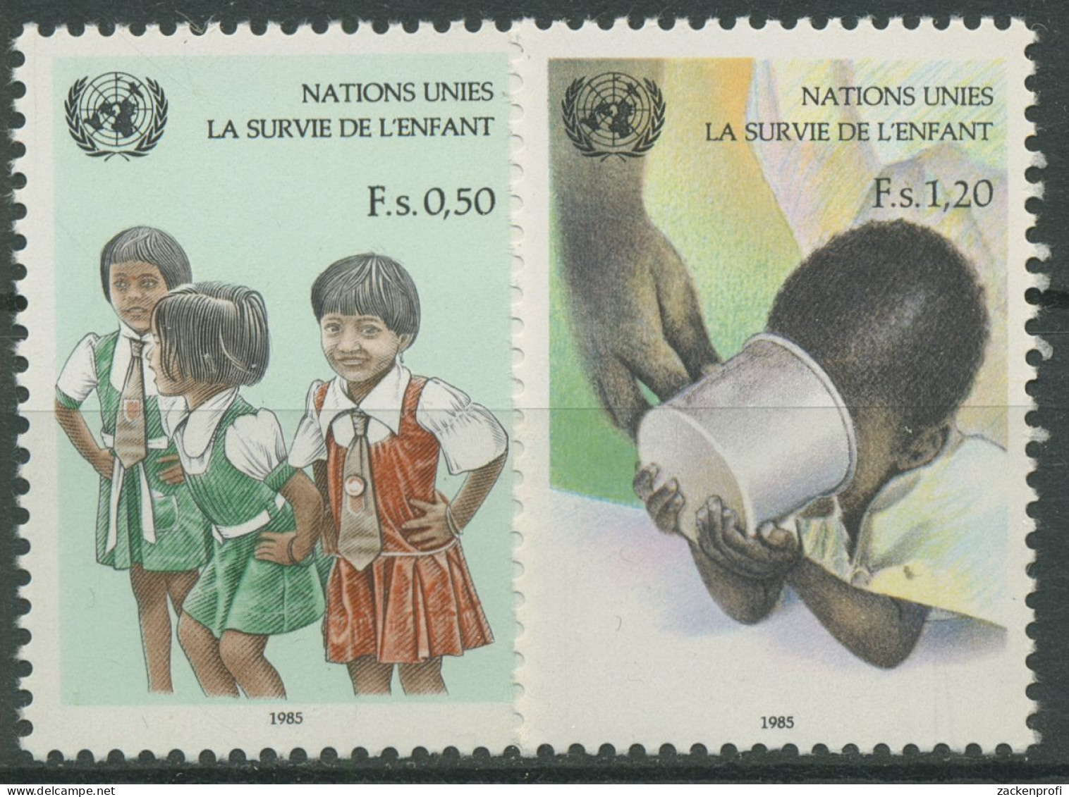 UNO Genf 1985 UNICEF Gegen Kindersterblichkeit 135/36 Postfrisch - Unused Stamps