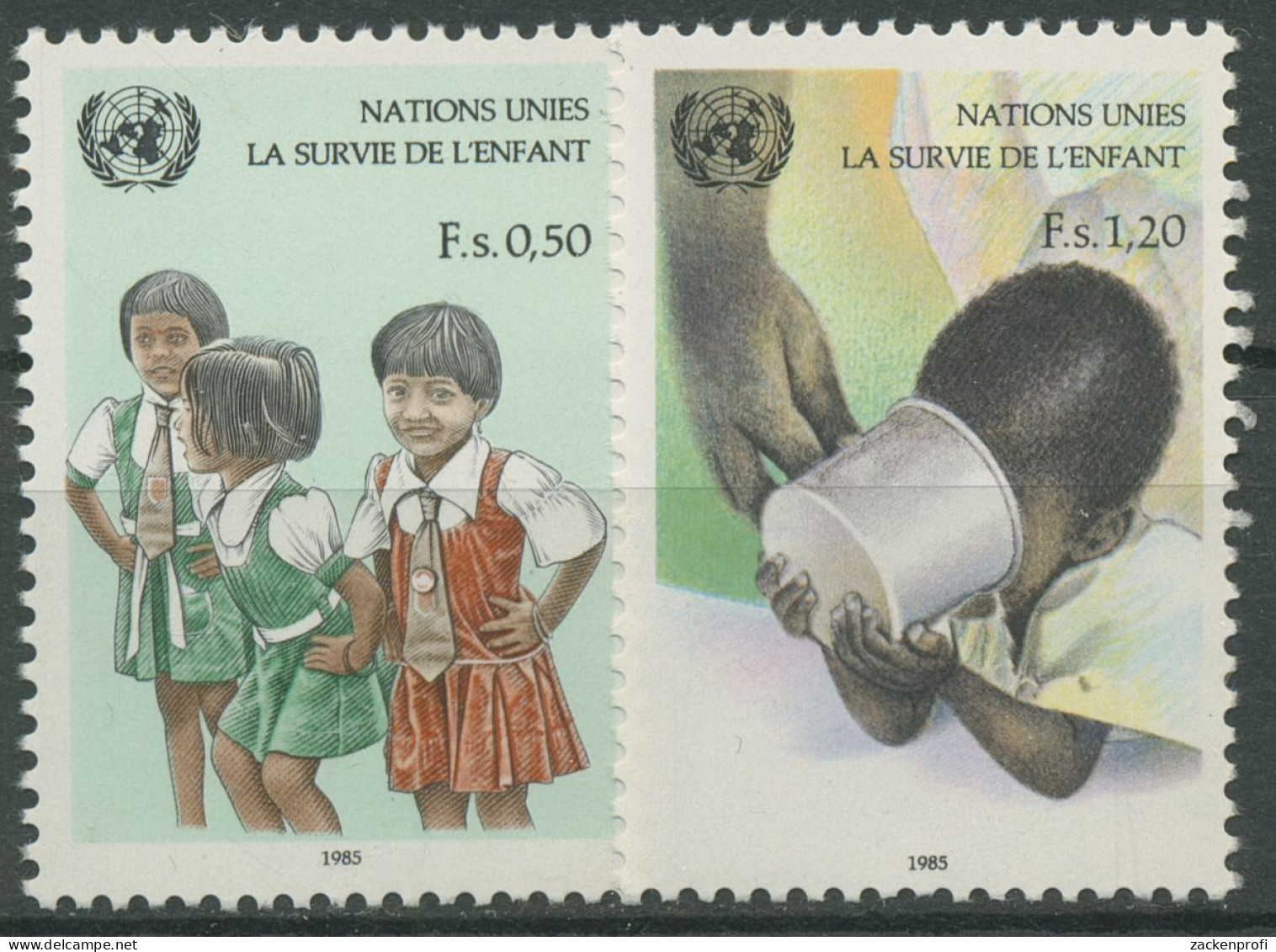 UNO Genf 1985 UNICEF Gegen Kindersterblichkeit 135/36 Postfrisch - Neufs