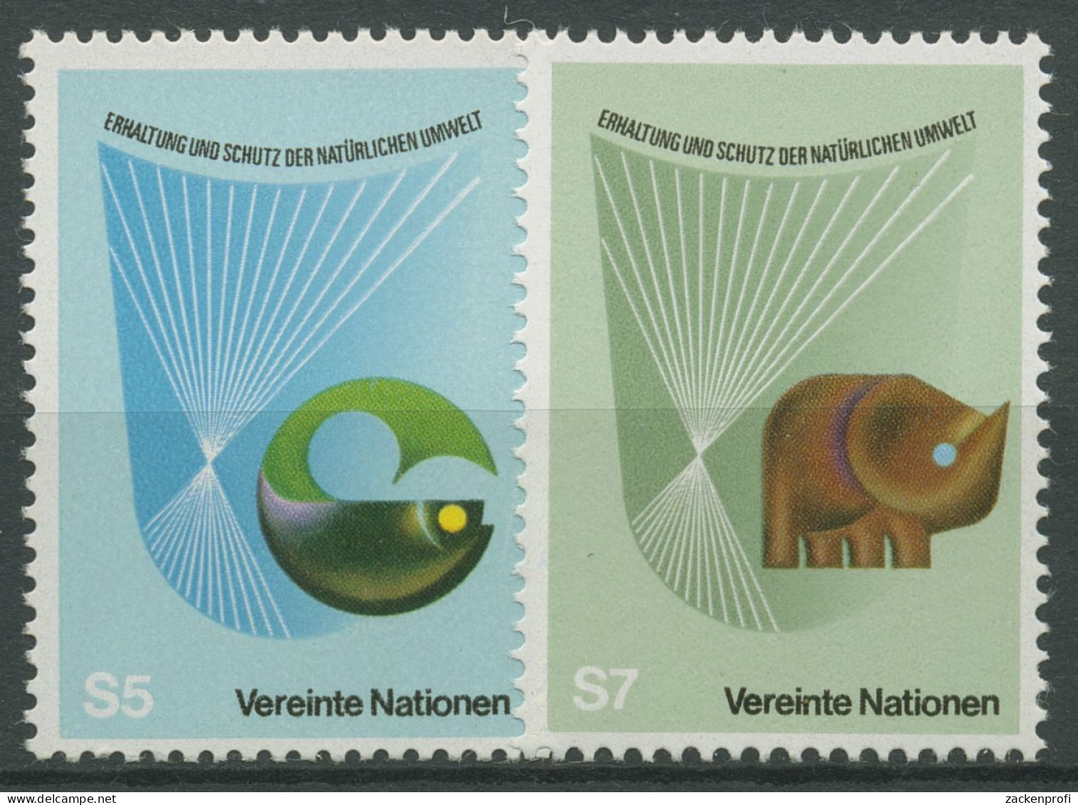 UNO Wien 1982 Umweltschutz Fisch Elefant 27/28 Postfrisch - Unused Stamps