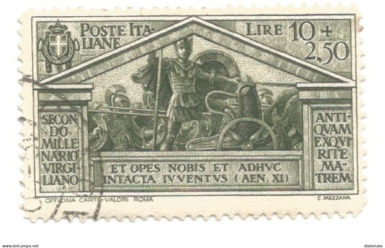(REGNO D'ITALIA) 1934, NASCITA DI VIRGILIO - Serie di 9 francobolli usati, annulli da periziare