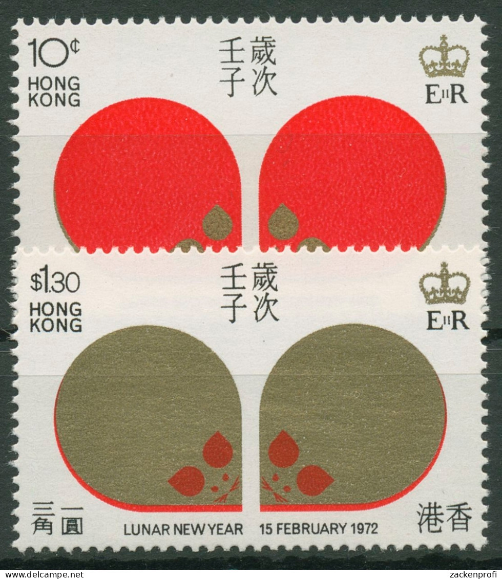 Hongkong 1972 Chinesisches Neujahr Jahr Der Ratte 261/62 Postfrisch - Unused Stamps
