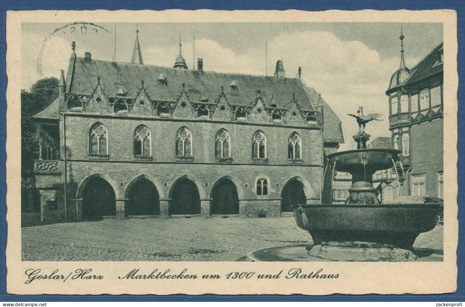 Goslar Marktbrunnen Und Rathaus, Gelaufen 1952 (AK4364) - Goslar