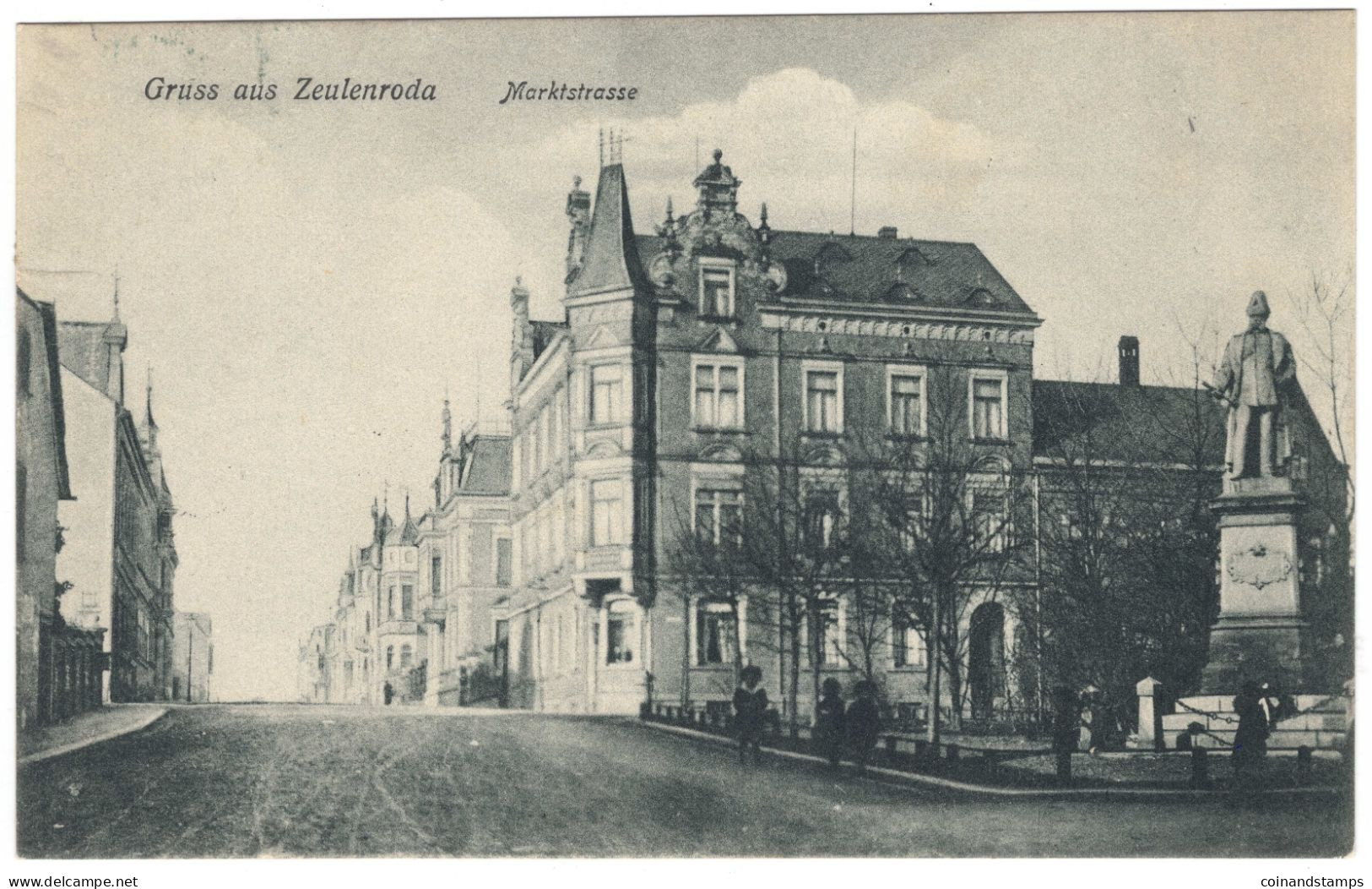 Postkarte Zeulenroda -Die Alte Marktstrasse, S/w, 1908, Orig. Gelaufen Nach Weiden, I-II - Zeulenroda