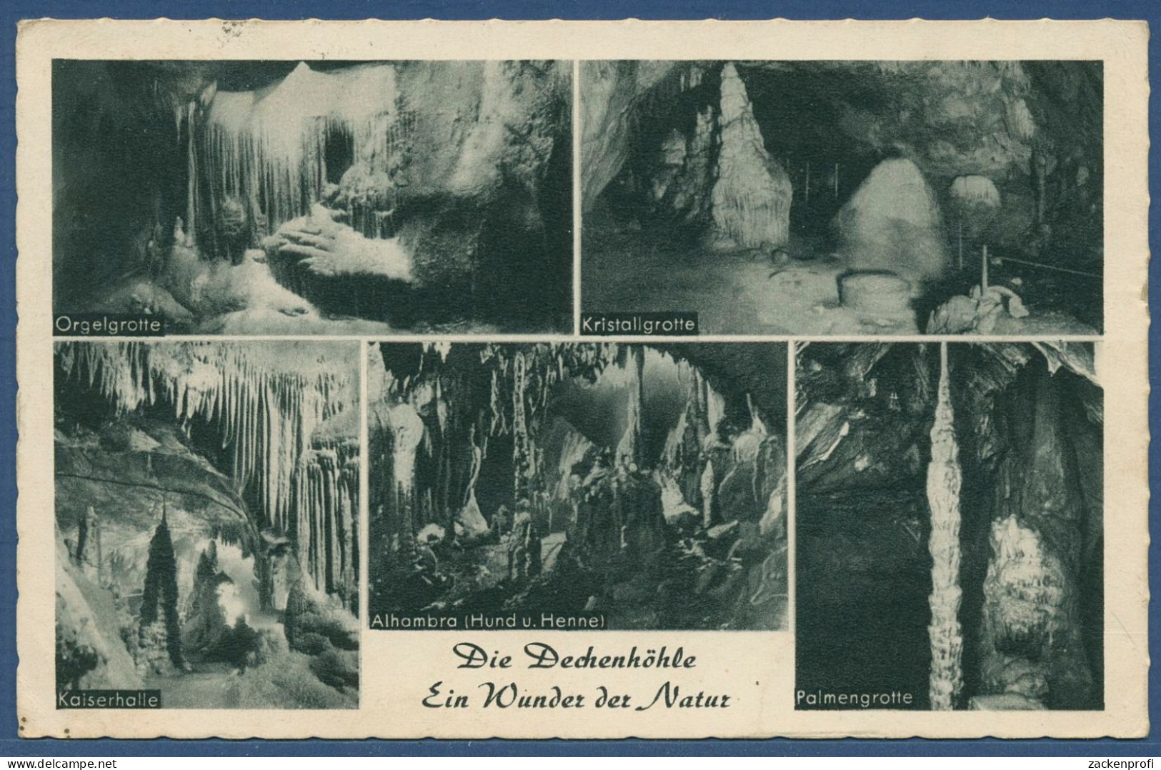 Die Dechenhöhle In Iserlohn Tropfstein, Gelaufen 1950 (AK4308) - Iserlohn