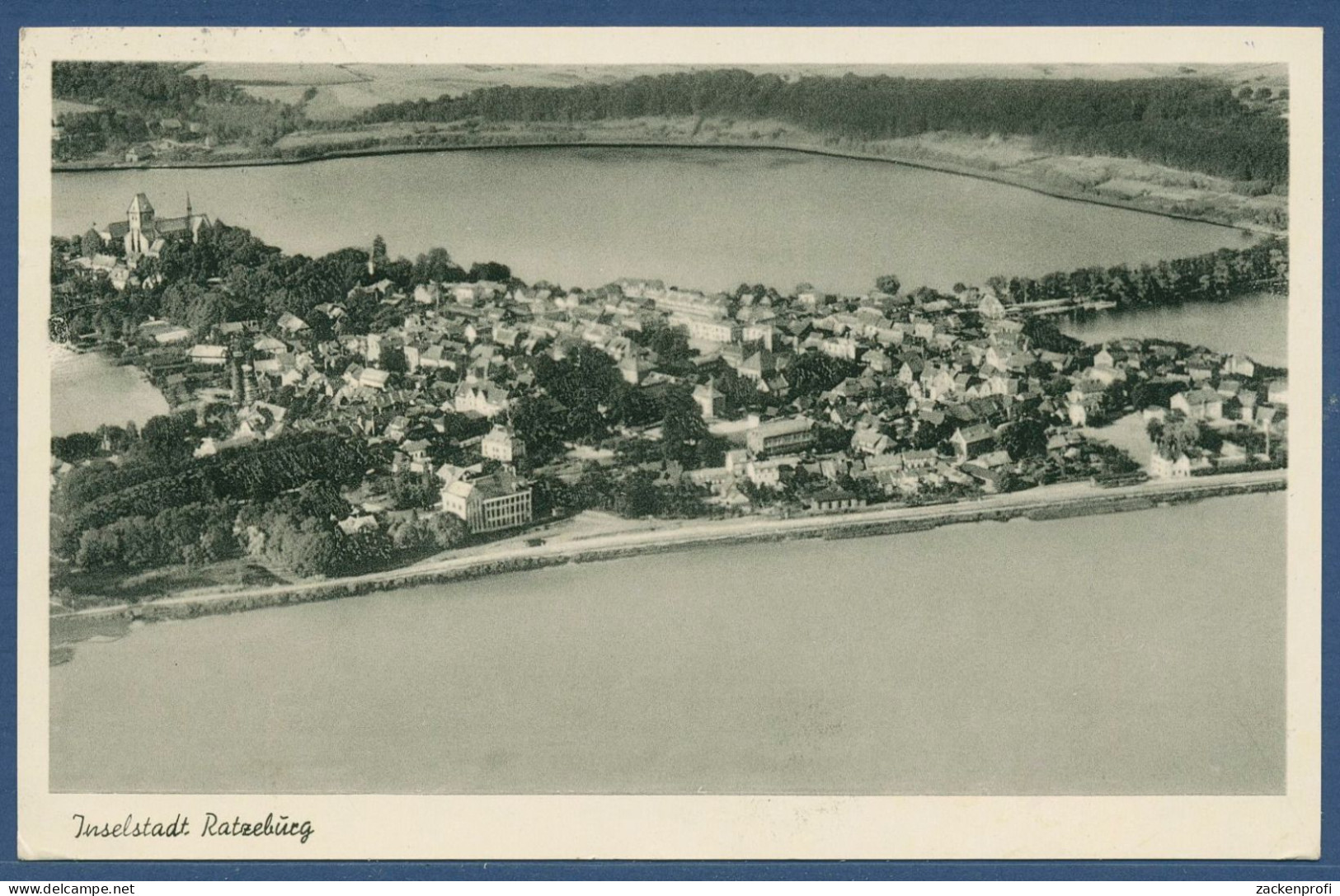 Ratzeburg Gesamtansicht Luftbild, Gelaufen 1955 (AK4304) - Ratzeburg