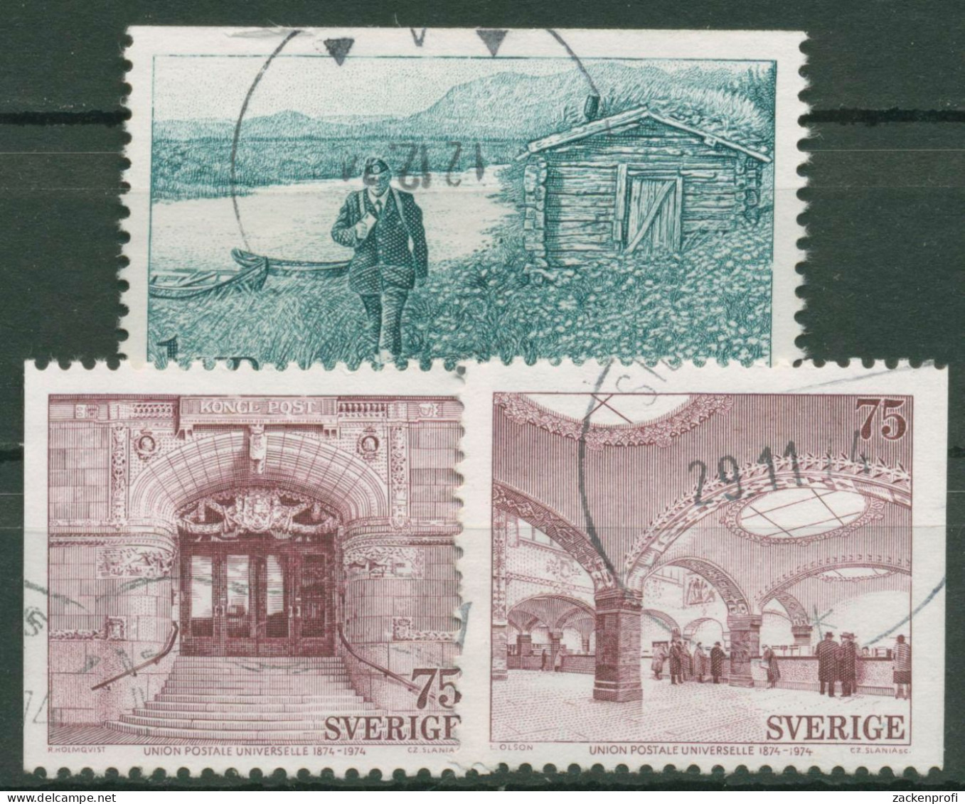 Schweden 1974 Weltpostverein Postamt Stockholm 859/61 Gestempelt - Gebraucht