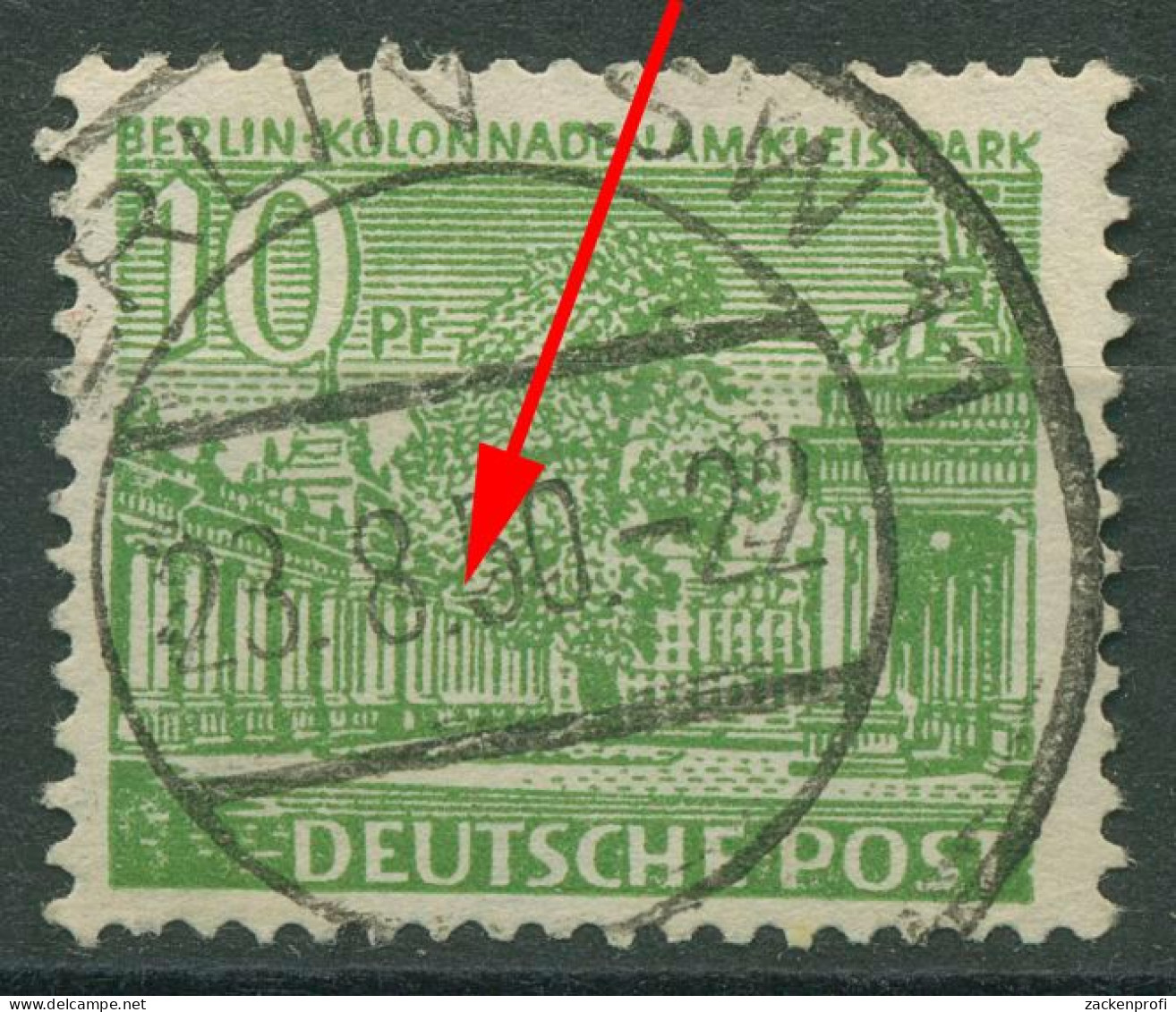 Berlin 1949 Berliner Bauten Mit Plattenfehler 47 I/I Gestempelt - Errors & Oddities