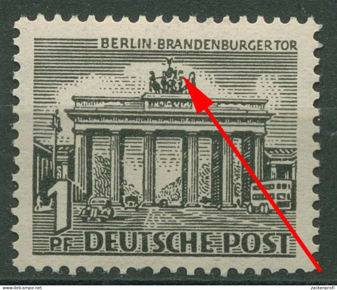 Berlin 1949 Berliner Bauten Mit Sekundärem Plattenfehler 42 IV Mit Falz - Errors & Oddities