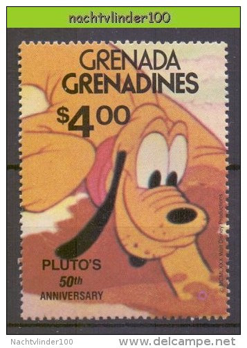 Mya442z WALT DISNEY PLUTO 50 YEARS HOND DOG HUNDE GRENADA GRENADINES 1981 PF/MNH - Disney