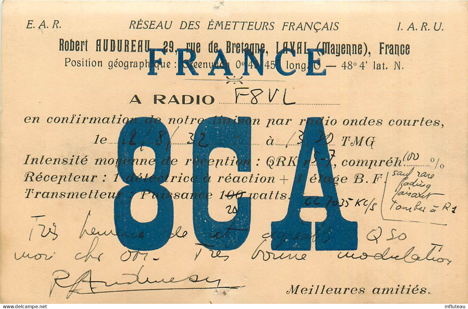 53* LAVAL  Carte Radio Amateur        RL41,1095 - Radio