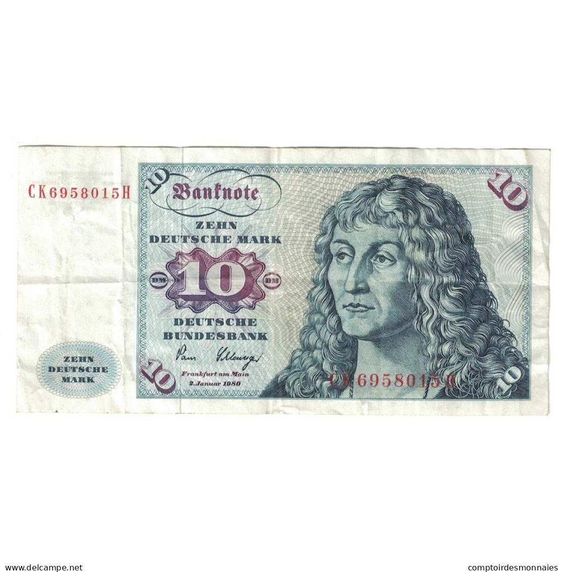 Billet, République Fédérale Allemande, 10 Deutsche Mark, 1980, 1980-01-02 - 10 DM