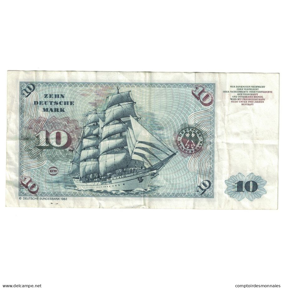 Billet, République Fédérale Allemande, 10 Deutsche Mark, 1980, 1980-01-02 - 10 DM