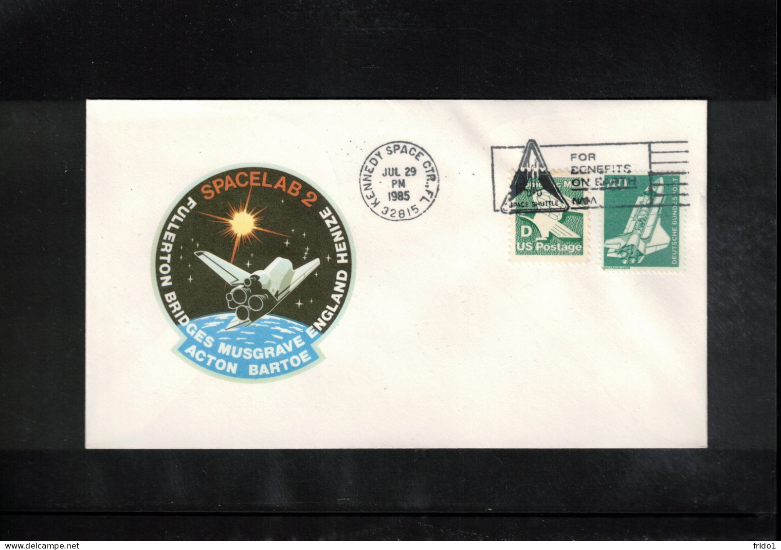 USA + Germany 1985 Space / Weltraum Space Shuttle + Spacelab 2 Interesting Cover - United States