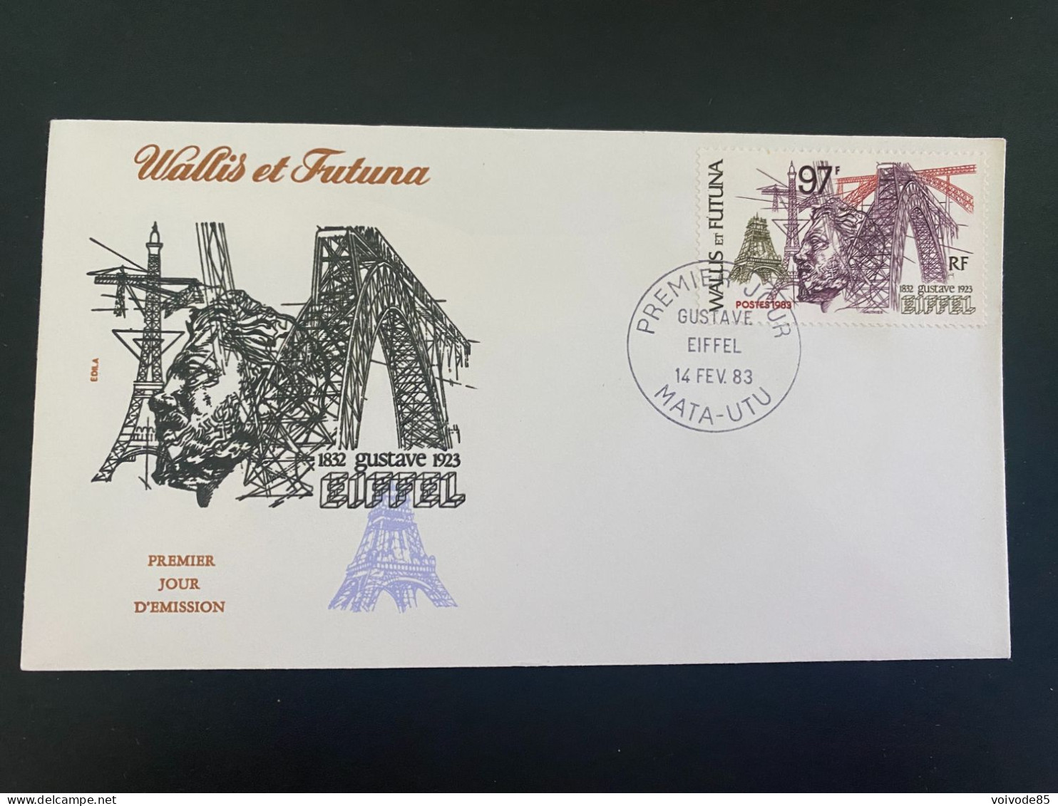 Enveloppe 1er Jour "Gustave Eiffel - Tour Eiffel" 14/02/1983 - 303 - Wallis Et Futuna - FDC