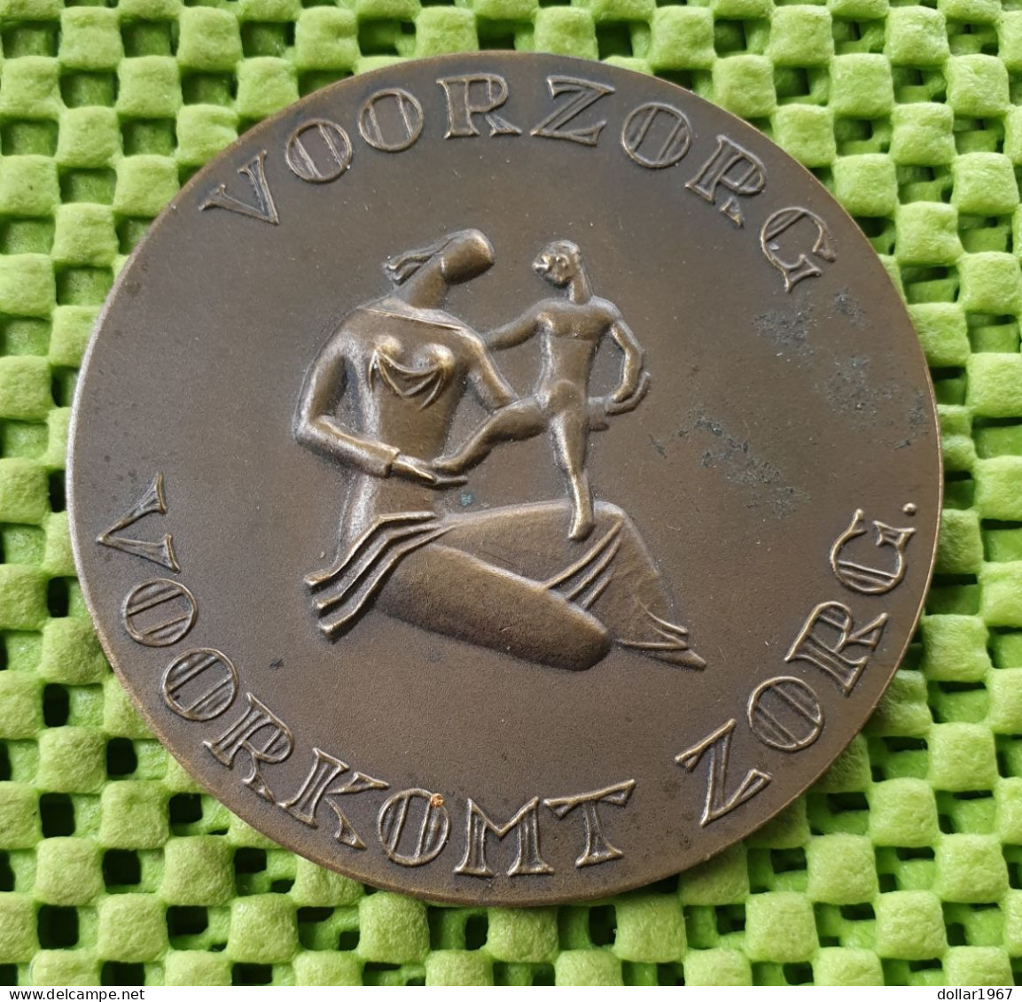 VOORZORG VOORKOMT ZORG 1845 1954 Medal 60mm 74g Bronze.  -  Original Foto  !!  Medallion  Dutch - Autres & Non Classés