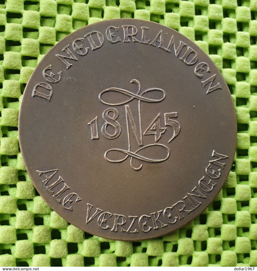 VOORZORG VOORKOMT ZORG 1845 1954 Medal 60mm 74g Bronze.  -  Original Foto  !!  Medallion  Dutch - Altri & Non Classificati