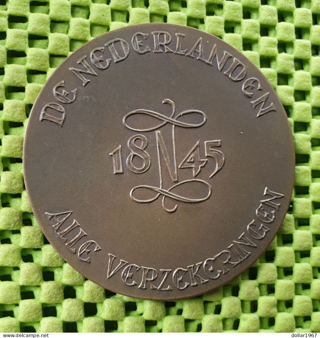 VOORZORG VOORKOMT ZORG 1845 1954 Medal 60mm 74g Bronze.  -  Original Foto  !!  Medallion  Dutch - Andere & Zonder Classificatie