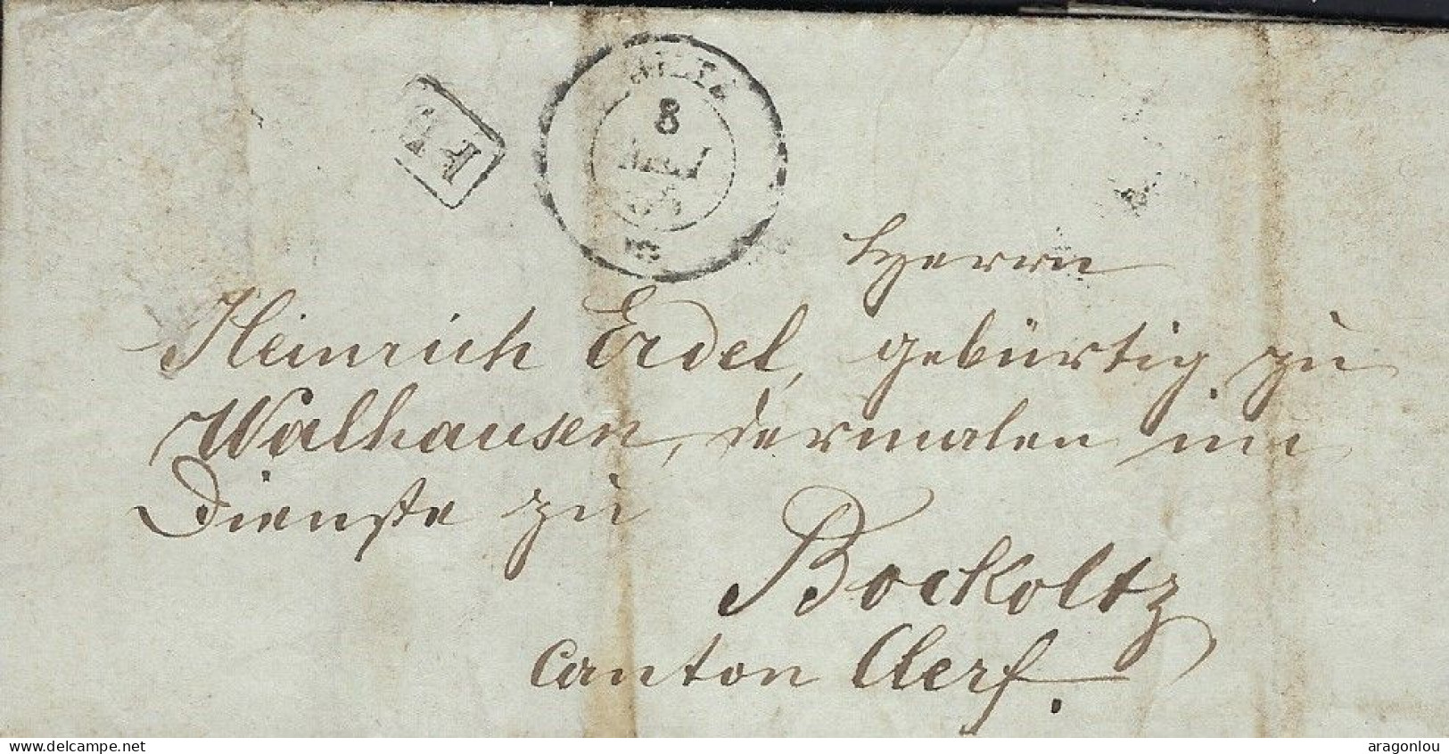 Luxembourg - Luxemburg  -  Lettre1856   Heinrich , Gebürtig Zu Wahlhausen - ...-1852 Prephilately