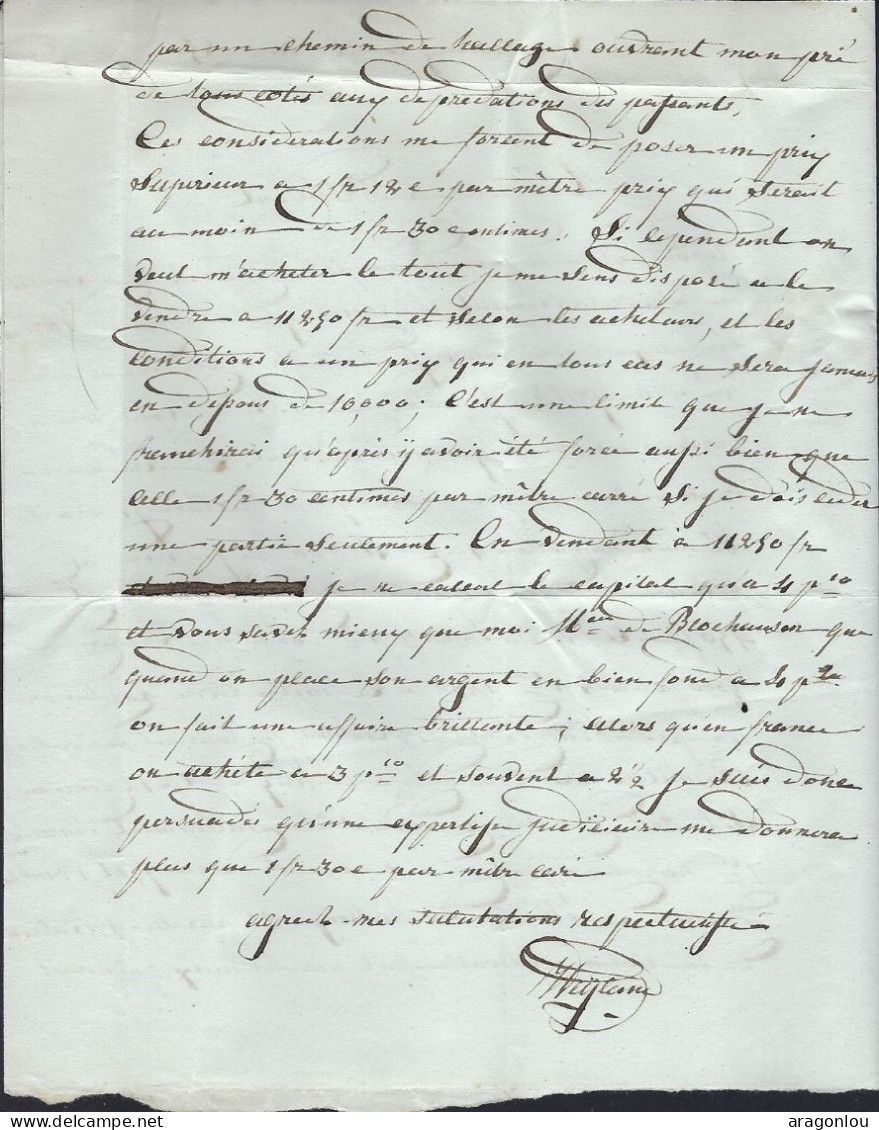 Luxembourg - Luxemburg  -  Lettre1850    Monsieur  Baron De Blockhausen , Birtrange - ...-1852 Voorfilatelie