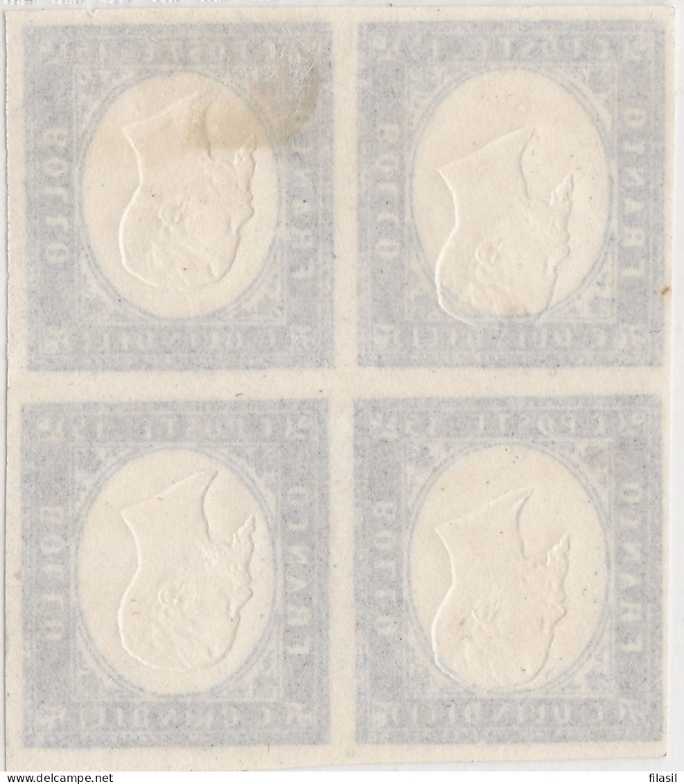 SI53D Italia Italy 1863 Regno 15c. Quartina Effigi CAPOVOLTE Nuova MNH 1 MLH - Mint/hinged