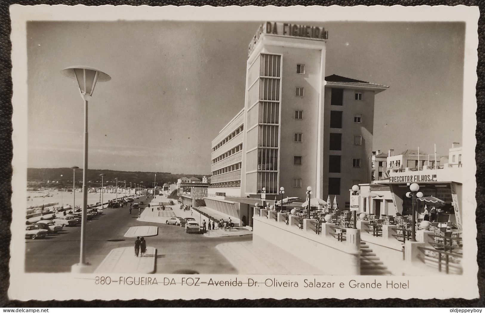  PORTUGAL FIGUEIRA DA FOZ  AVENIDA DR. OLIVEIRA SALAZAR E GRANDE HOTEL RPPC POSTCARD - Coimbra