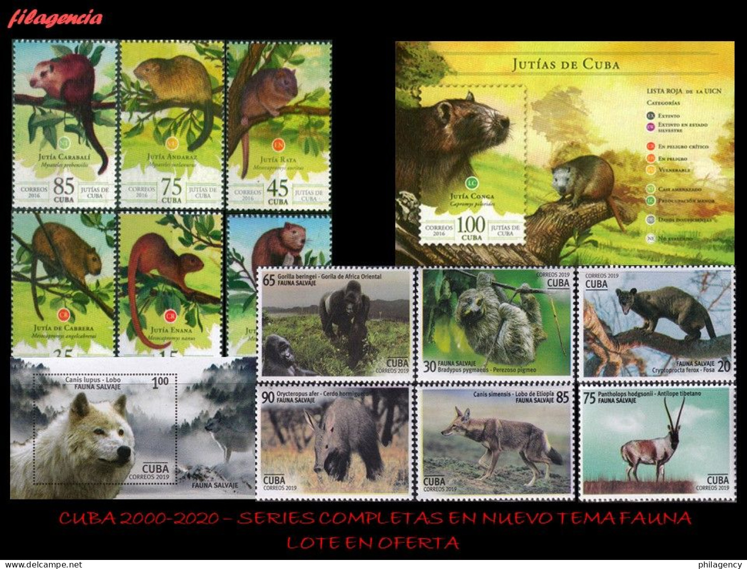 LOTES EN OFERTA. CUBA MINT. 2000-2020 LOTE DE 10 EMISIONES DIFERENTES & COMPLETAS. TEMÁTICA: FAUNA SALVAJE - Neufs