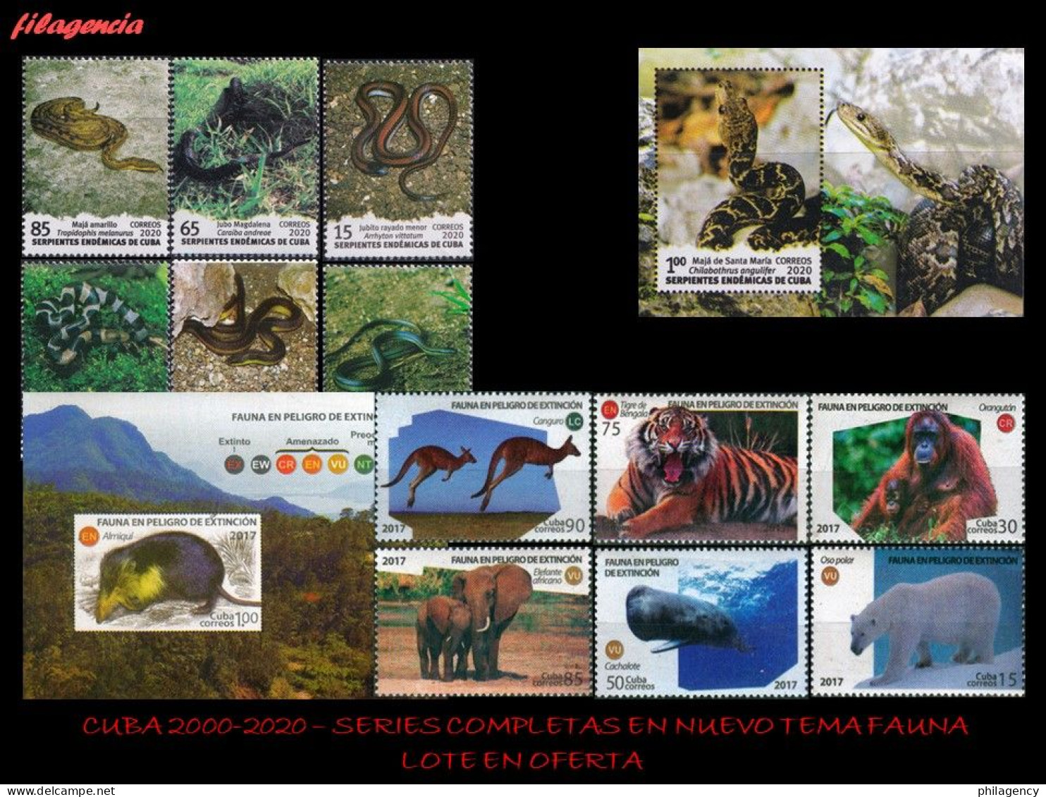LOTES EN OFERTA. CUBA MINT. 2000-2020 LOTE DE 10 EMISIONES DIFERENTES & COMPLETAS. TEMÁTICA: FAUNA SALVAJE - Unused Stamps