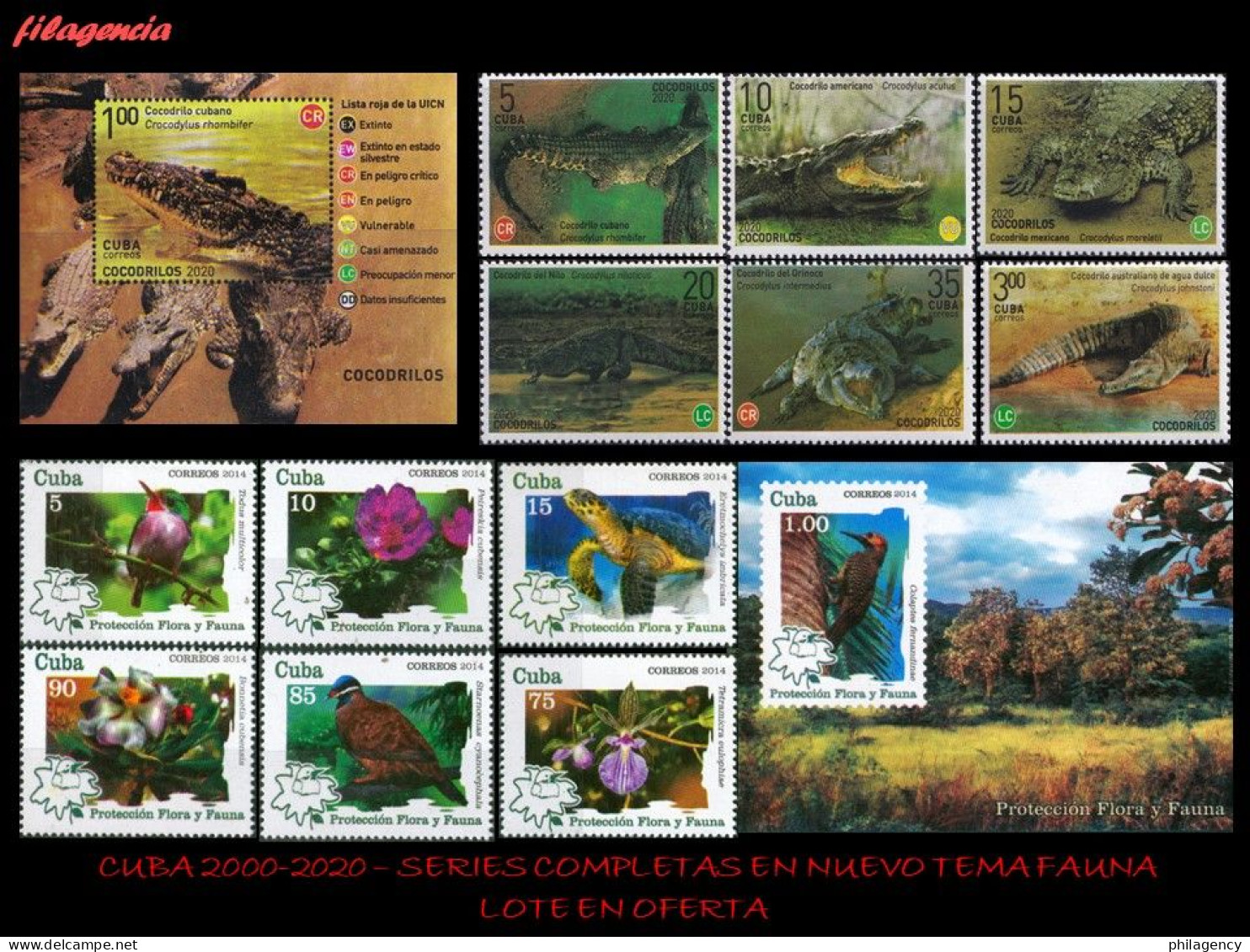 LOTES EN OFERTA. CUBA MINT. 2000-2020 LOTE DE 10 EMISIONES DIFERENTES & COMPLETAS. TEMÁTICA: FAUNA SALVAJE - Neufs