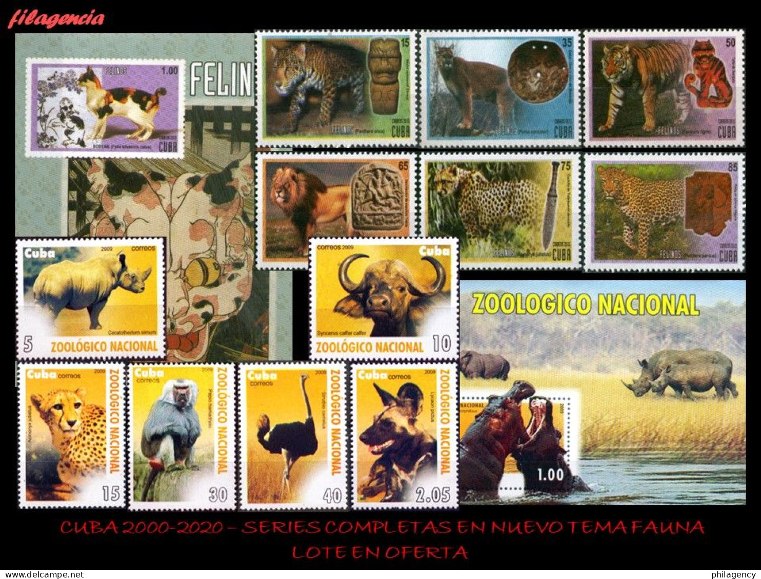 LOTES EN OFERTA. CUBA MINT. 2000-2020 LOTE DE 10 EMISIONES DIFERENTES & COMPLETAS. TEMÁTICA: FAUNA SALVAJE - Neufs