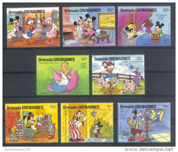 Mzr473 WALT DISNEY GOOFY BOOKS PAINTING PIGS ANDERSEN'S FAIRY TALES HAFNIA GRENADA GRENADINES 1987 PF/MNH - Disney