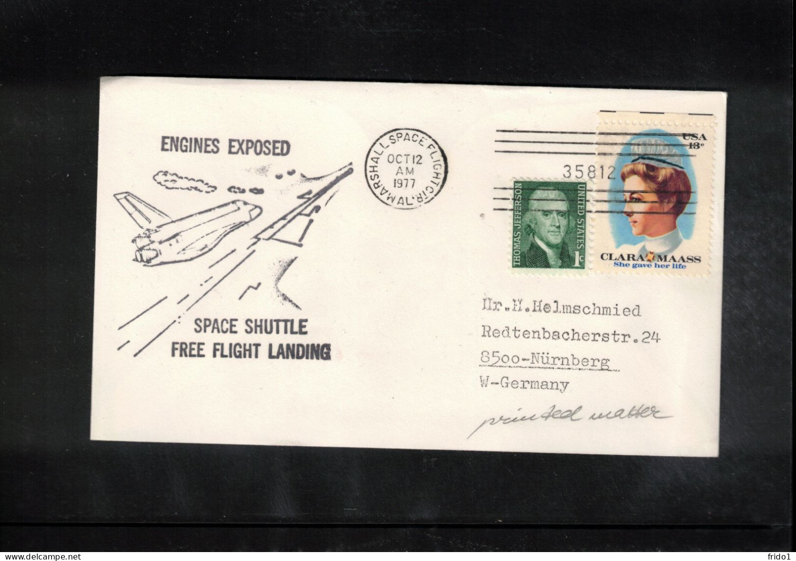 USA 1977 Space / Weltraum Space Shuttle Free Flight Landing Interesting Cover - Estados Unidos