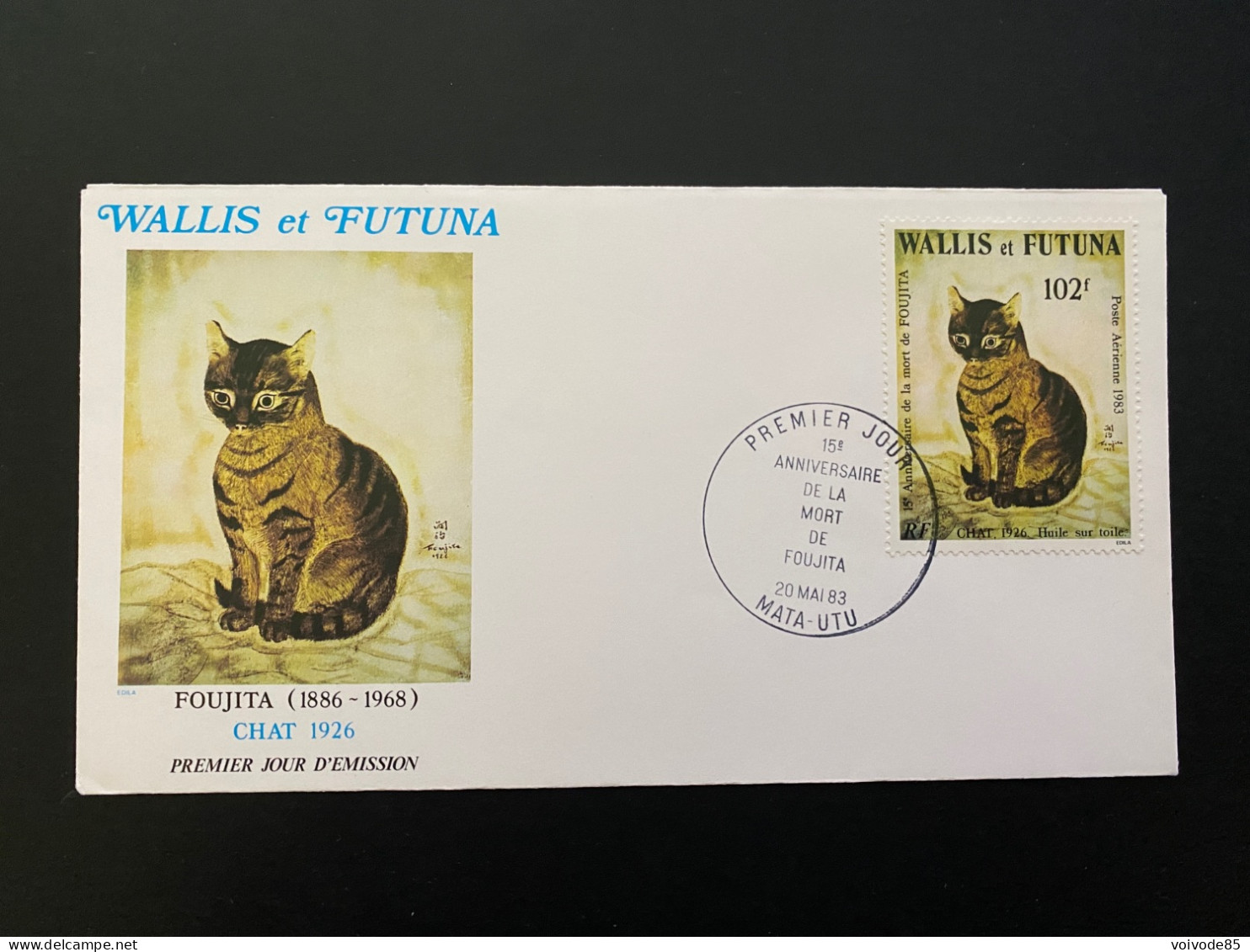 Enveloppe 1er Jour "Tsugouharu Foujita - Chat - Japon" 20/05/1983 - PA125 - Wallis Et Futuna - FDC