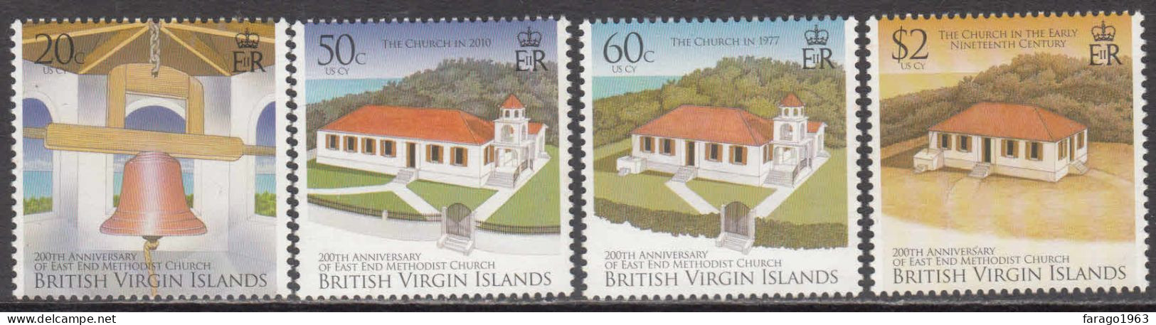 2010 British Virgin Islands East End Church Complete Set Of 4 MNH - Iles Vièrges Britanniques