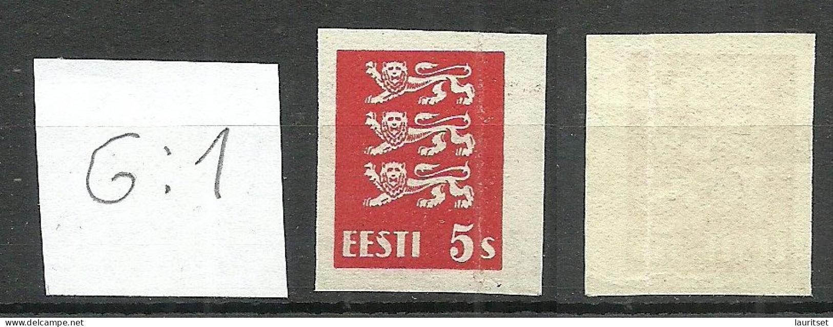 ESTLAND Estonia 1928 Michel 77 G: 1 Proof ESSAY Probedruck MNH NB! Vertical Fold Mark! - Estonie