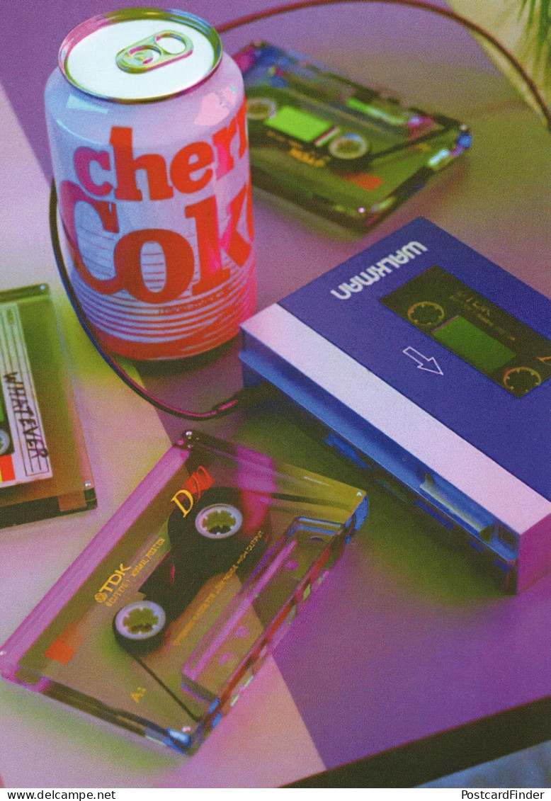 TDK C90 Cassette Walkman Cherry Coca Cola Plain Back Postcard - Photographie