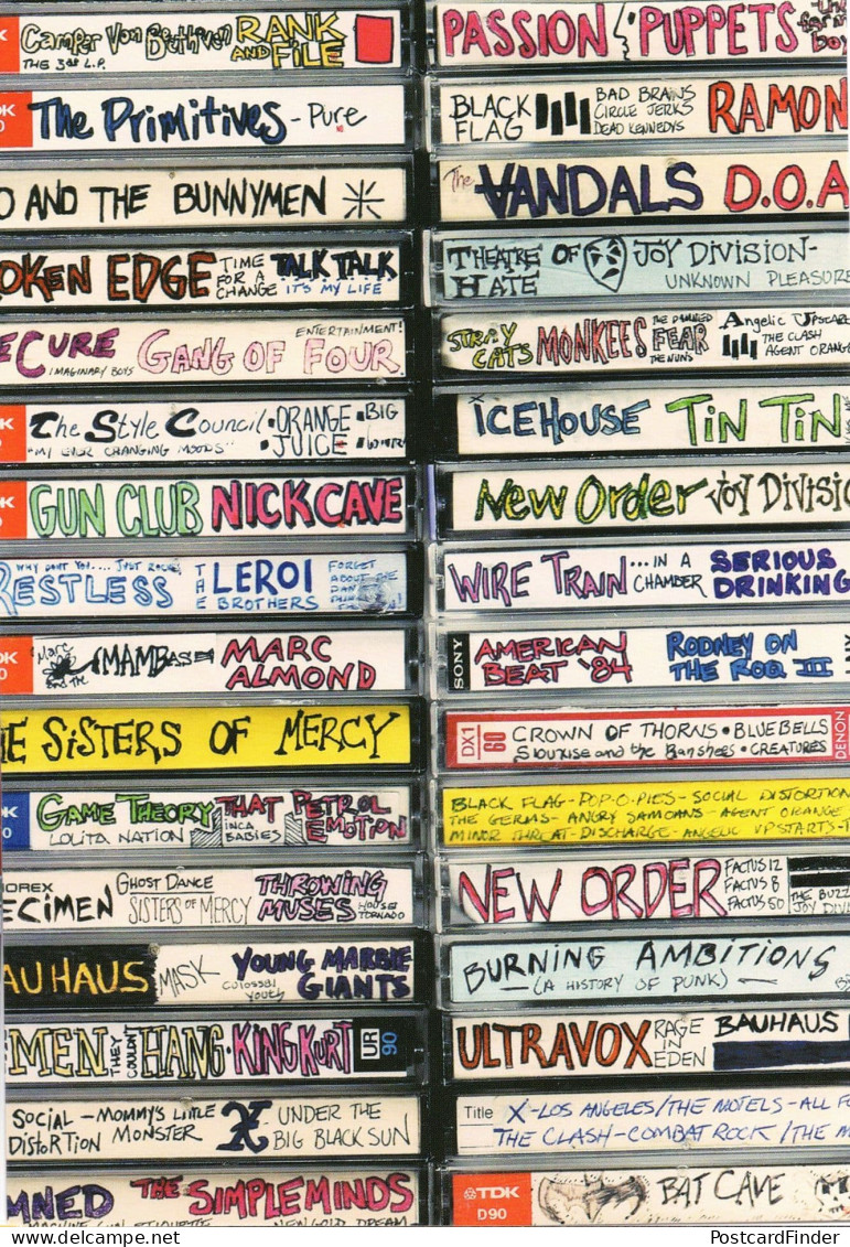 Punk Rock New Wave Old Cassette Tape Collection Plain Back Postcard - Photographie