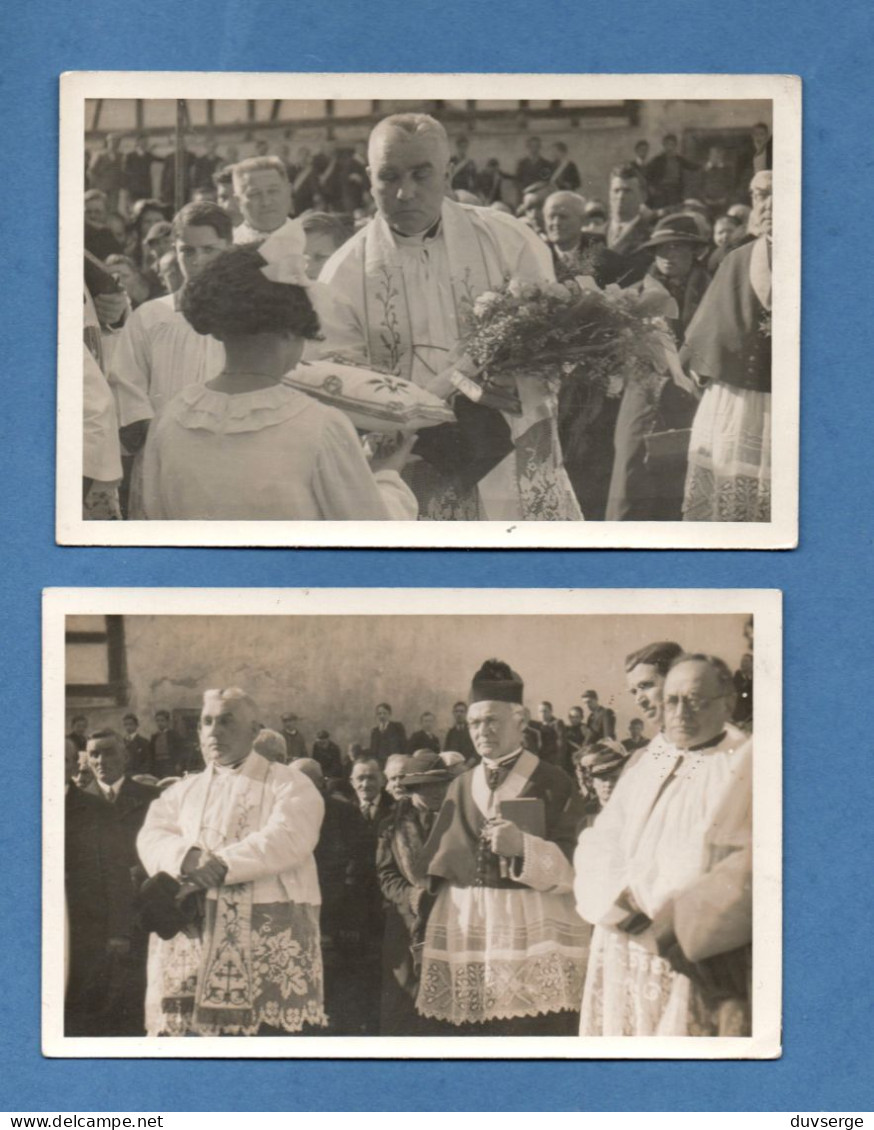 67 Bas Rhin 2 Cartes Photo Loehler Wissembourg Ceremonie Religieuse - Bourgtheroulde