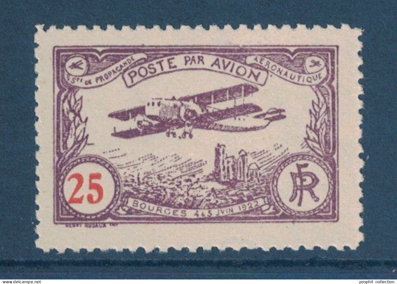 VIGNETTE BOURGES AVIATION 1922 NEUF ** LUXE POSTE PAR AVION PROPAGANDE AERONAUTIQUE THÈME POSTE AÉRIENNE AVIATION - Luchtvaart