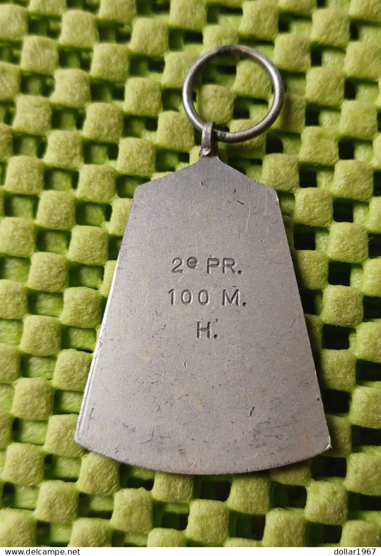 Medaille :   2e. Pr. 100 M. Hardlopen  -  Original Foto  !!  Medallion  Dutch - Altri & Non Classificati