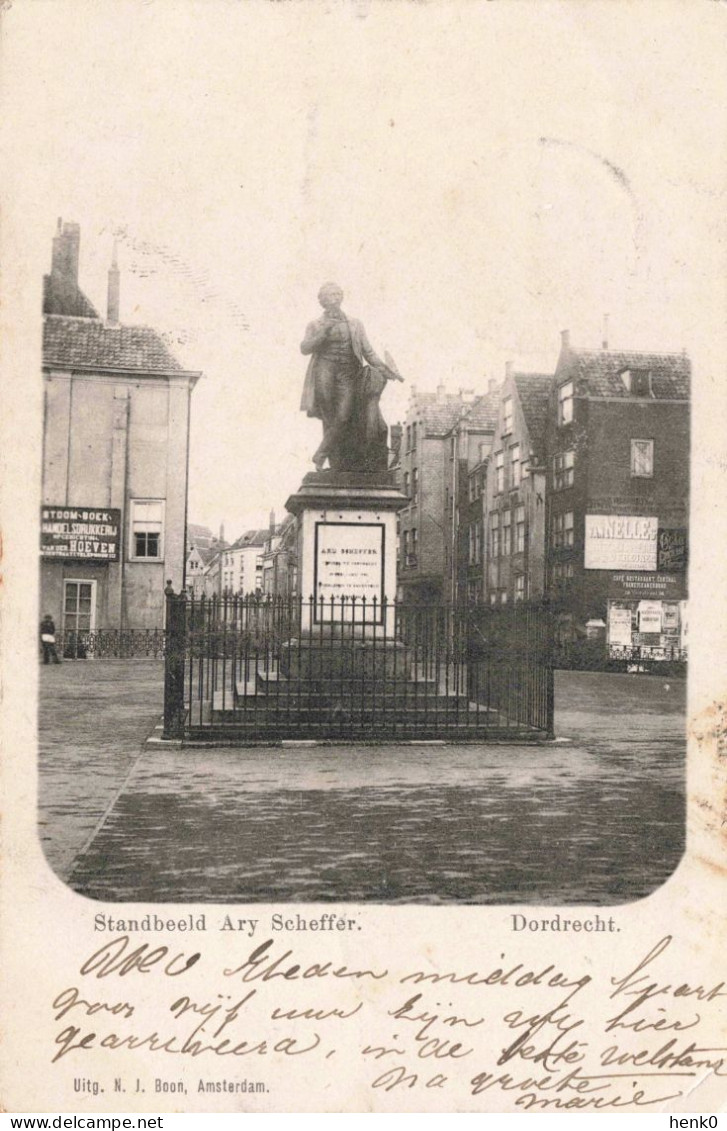 Dordrecht Standbeeld Ary Scheffer Verzonden 1899 M7039 - Dordrecht