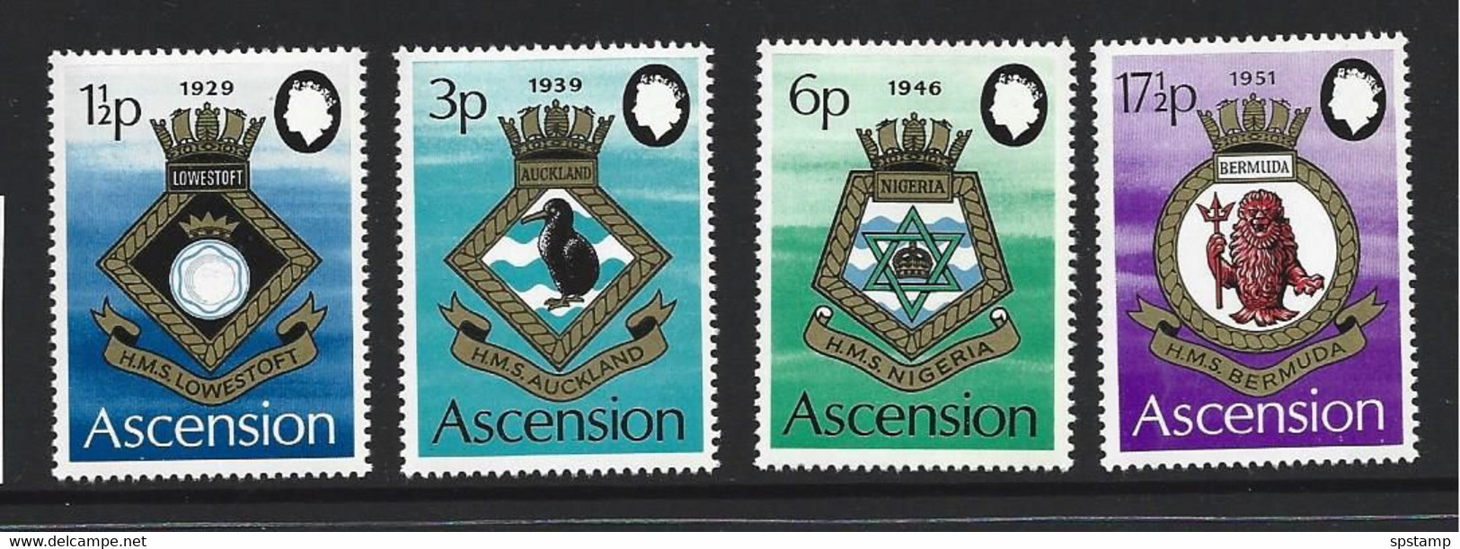 Ascension 1972 Ship Naval Crests And Arms Set Of 4 MNH - Ascension (Ile De L')