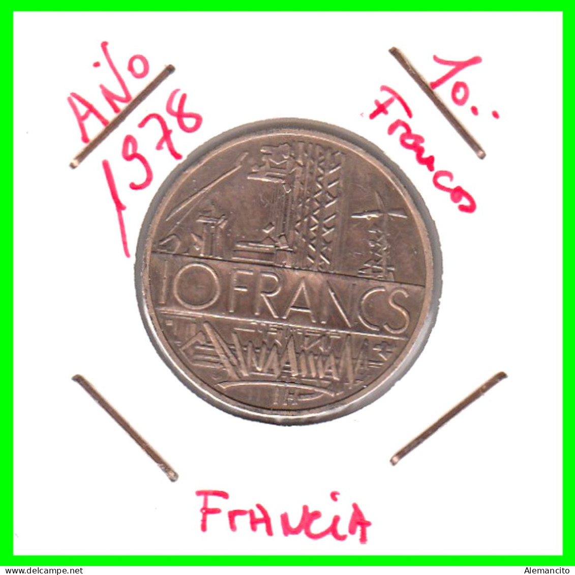 FRANCIA , 1974-1987 10 FRANCS 1978 MONEDA, MATHIEU, NICKEL-BRASS, KM:940 - 10 Francs