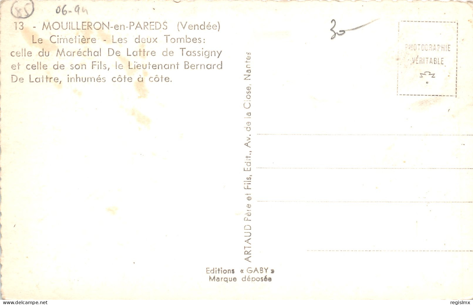 85-MOUILLERON EN PAREDS-N°T227-A/0203 - Mouilleron En Pareds