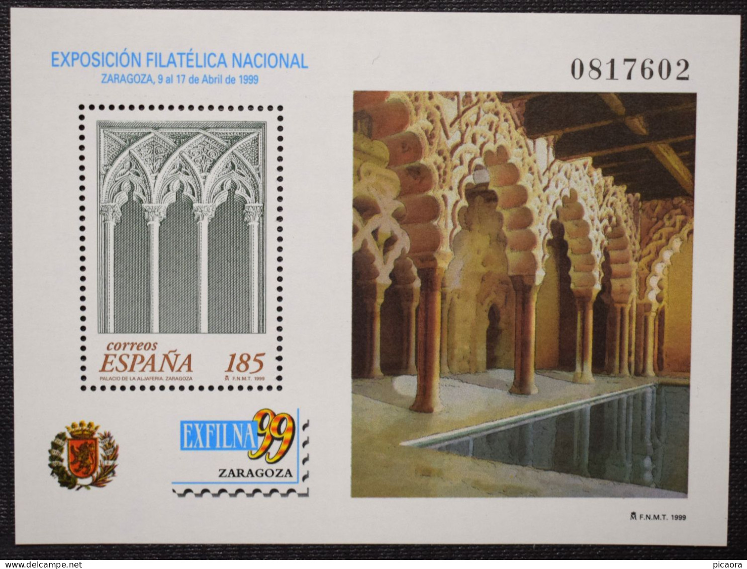 España Spain 1999 Exposición Filatelica  Mi BL74  Yv BF80  Edi 3625  Nuevo New MNH ** - Philatelic Exhibitions